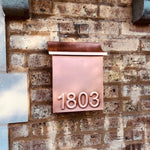 Flush Mount Embossed Copper Mailbox- House Numbers Mailboxes mailbox