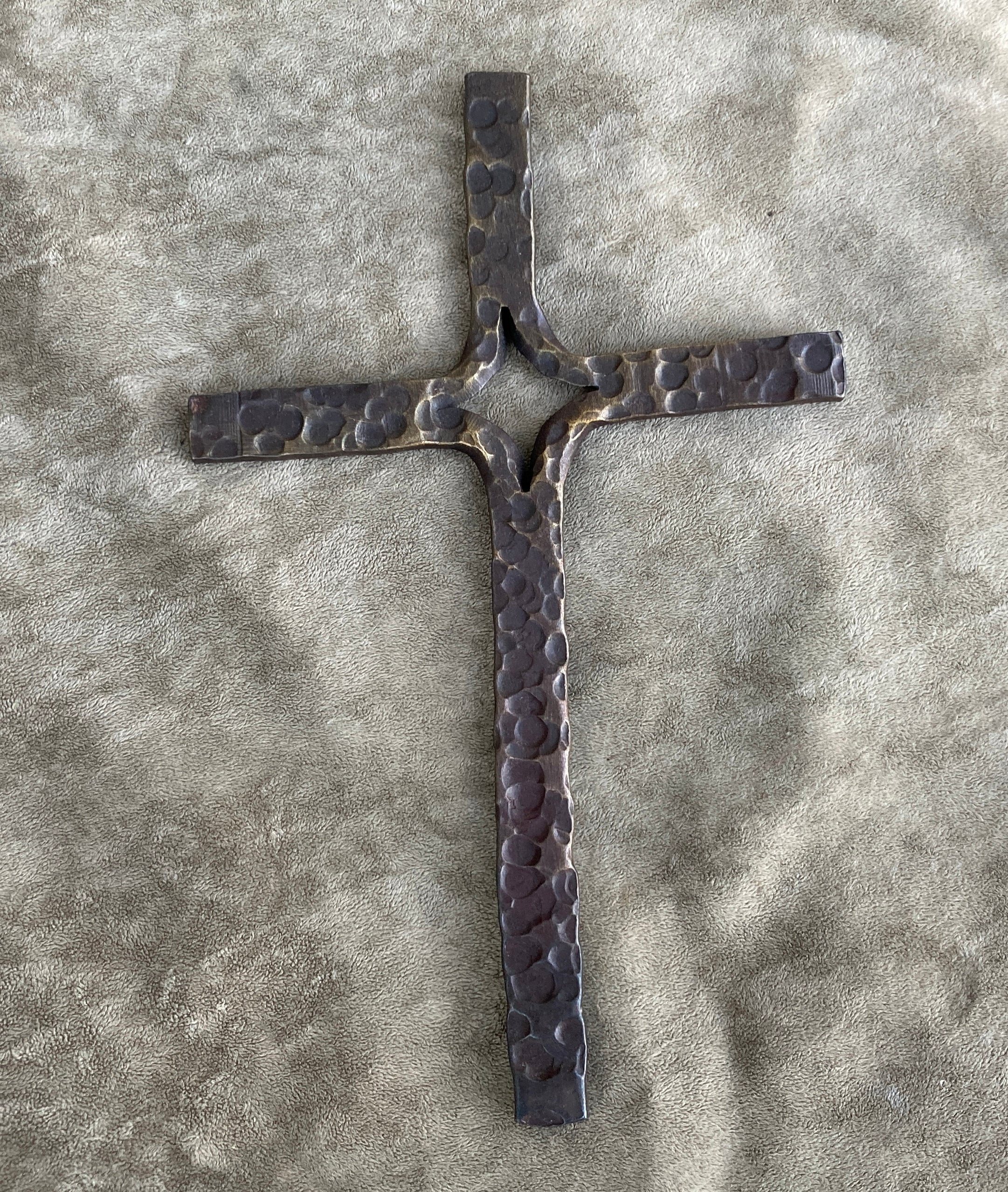 Hand Forged Cross, Christian Art, Crucifix, Blacksmith Art, Iron Cross, Wall Hanging, Wall Cross, Christian Cross, Iron