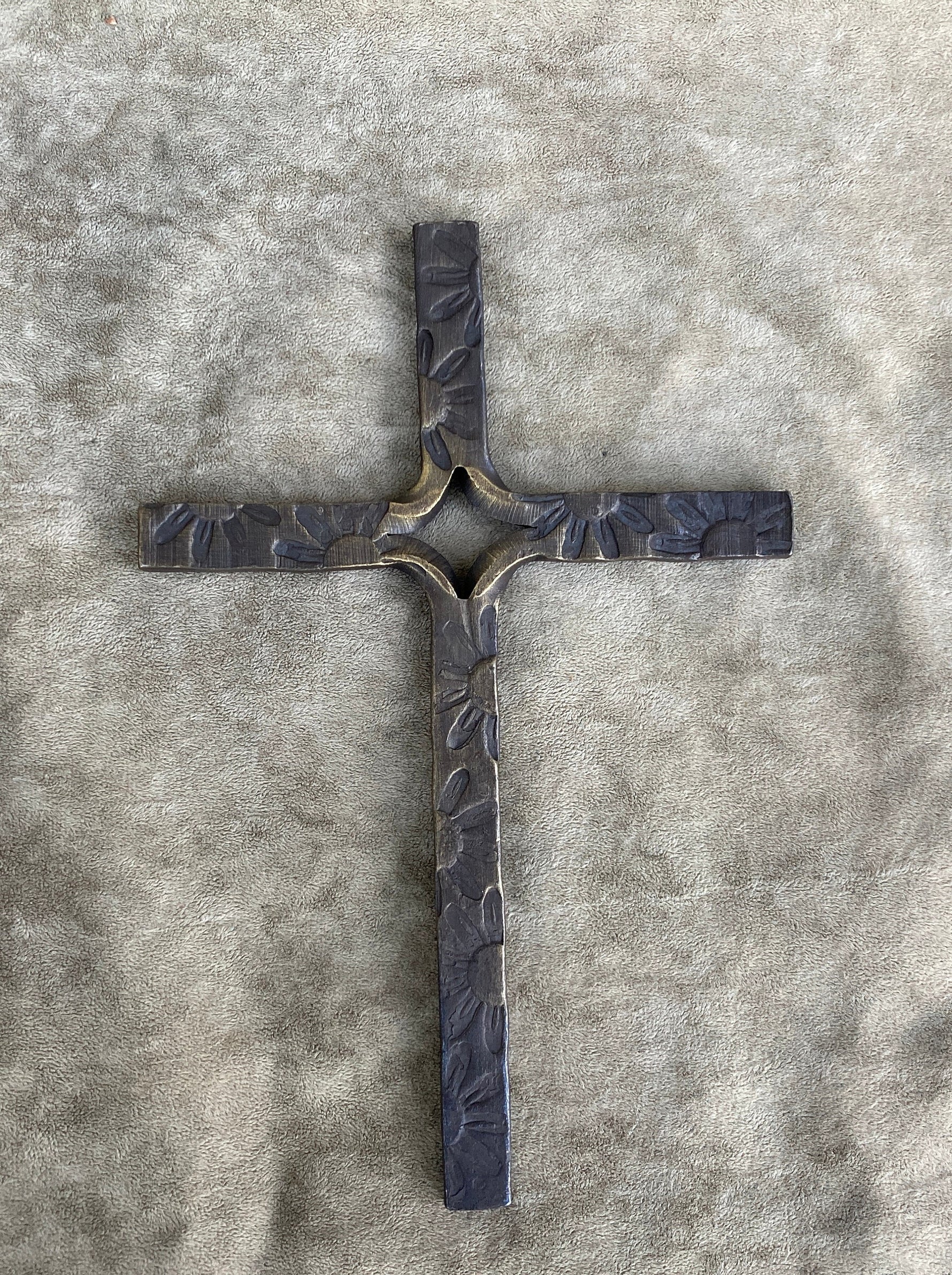 Hand Forged Cross, Christian Art, Crucifix, Blacksmith Art, Iron Cross, Wall Hanging, Wall Cross, Christian Cross, Iron
