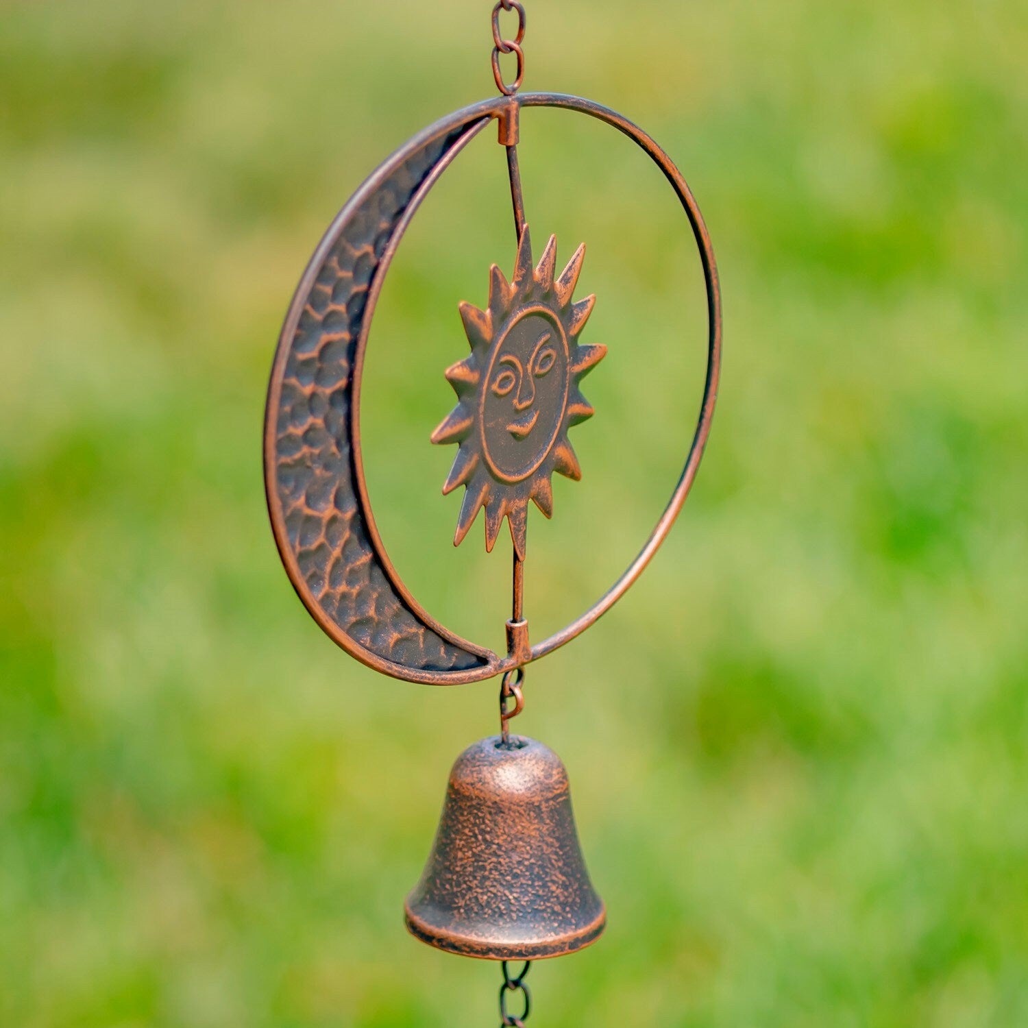 Antique Bronze Sun and Moon Rain Chain Rain Chains