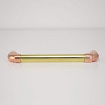Brass U-Pull Handle with Copper Detail Cabinet Knobs & Handles Cabinet Handle
