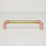 Brass U-Pull Handle with Copper Detail Cabinet Knobs & Handles Cabinet Handle