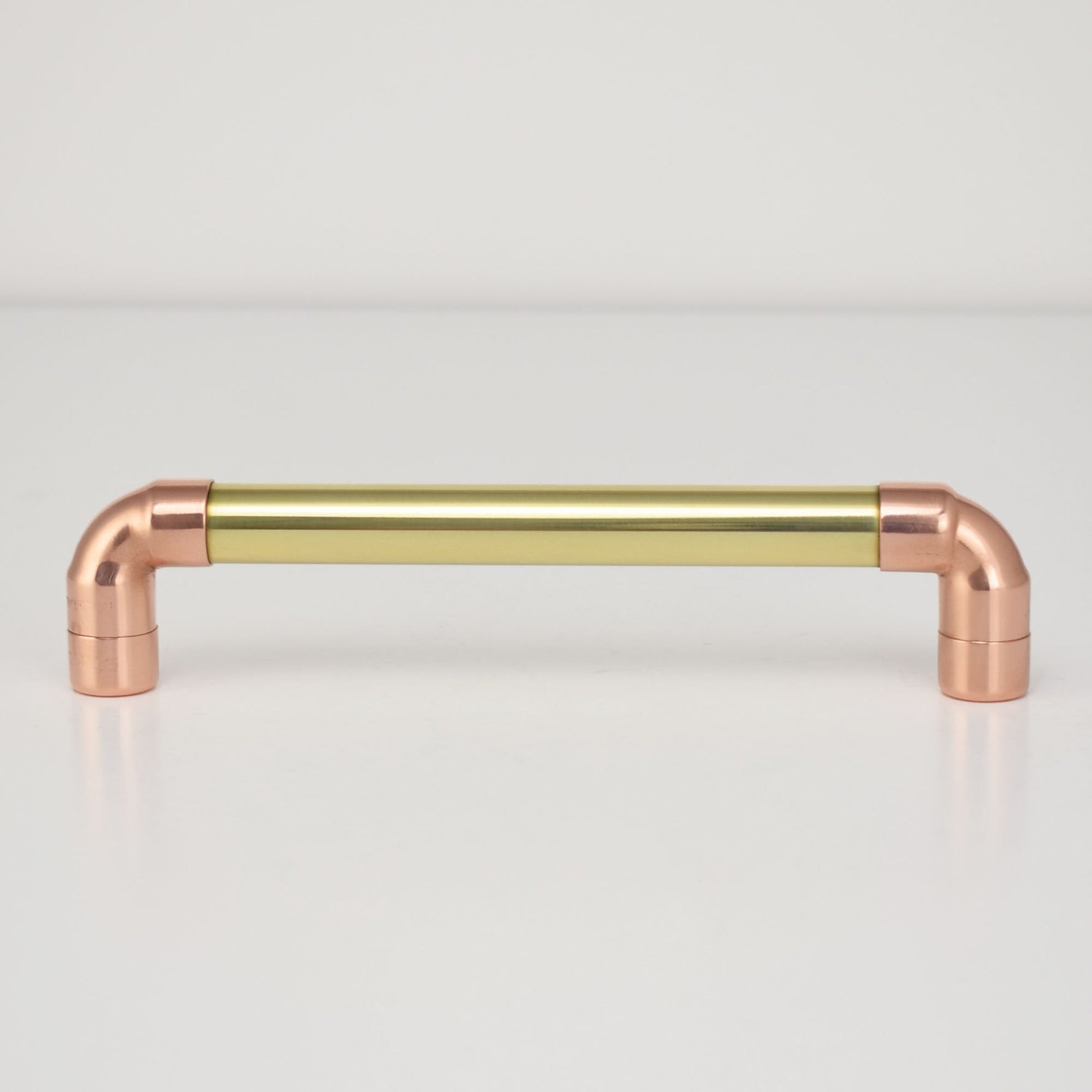 Brass U-Pull Handle with Copper Detail Cabinet Knobs & Handles Cabinet Handle