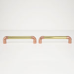 Brass U-Pull Handle with Copper Detail Cabinet Knobs & Handles Cabinet Handle