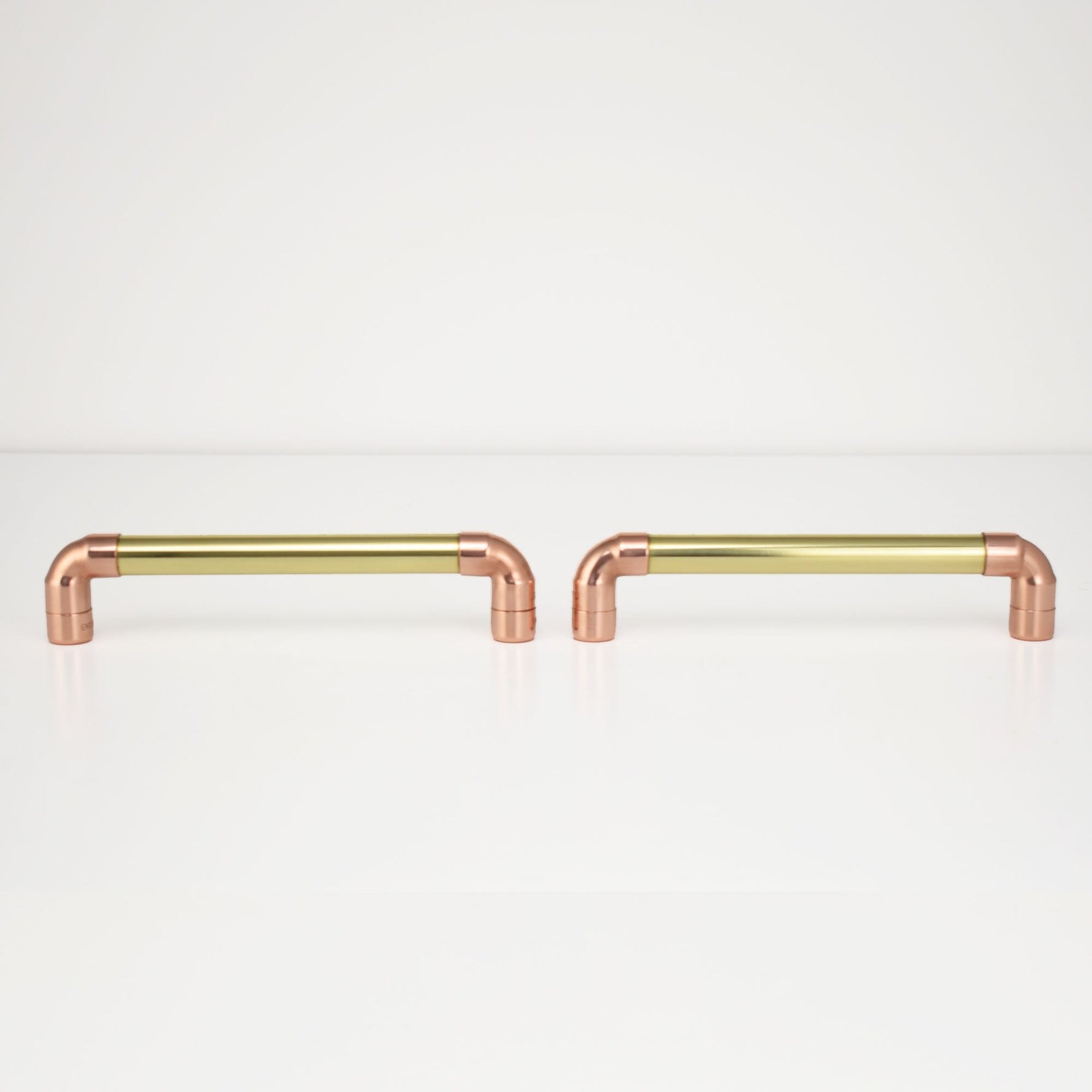 Brass U-Pull Handle with Copper Detail Cabinet Knobs & Handles Cabinet Handle