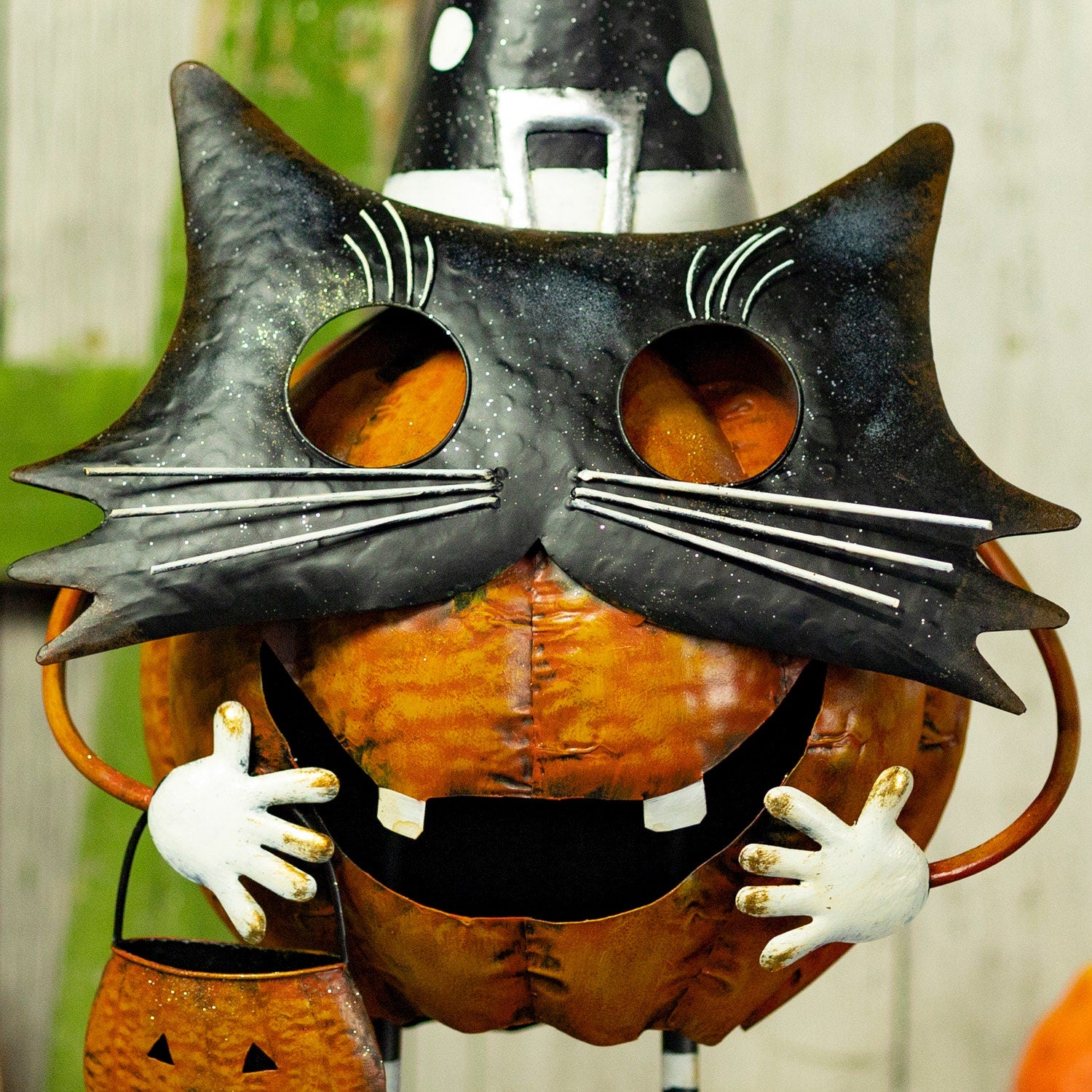 Iron Pumpkin Cat Halloween Figurine Seasonal & Holiday Decorations Halloween