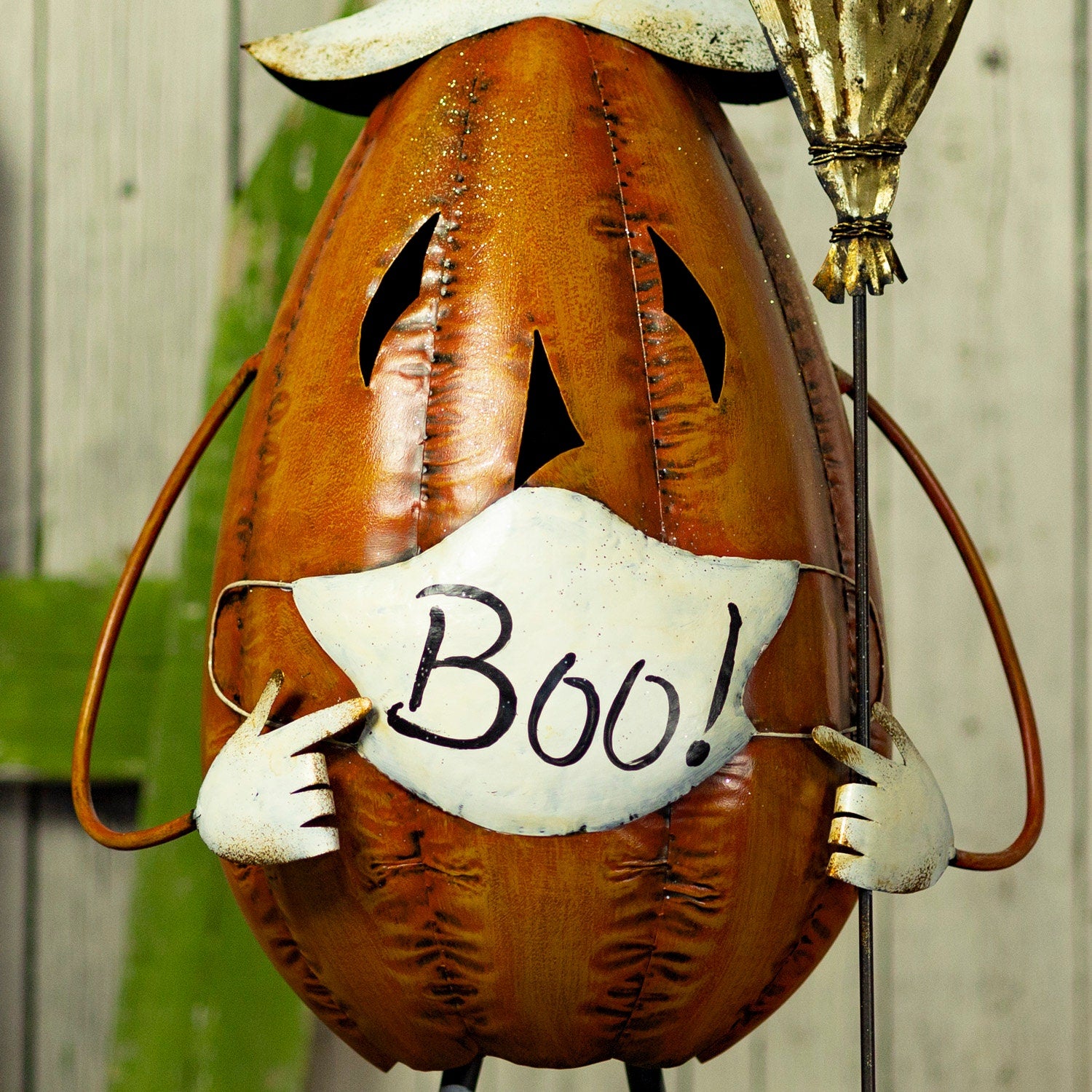 Top Hat Jack-O-Lantern with Face Mask Seasonal & Holiday Decorations Halloween