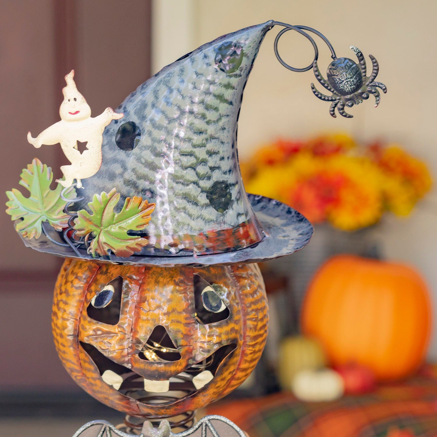 Pumpkin Witch with Jack-O-Lantern Candy Holder Seasonal & Holiday Decorations Halloween