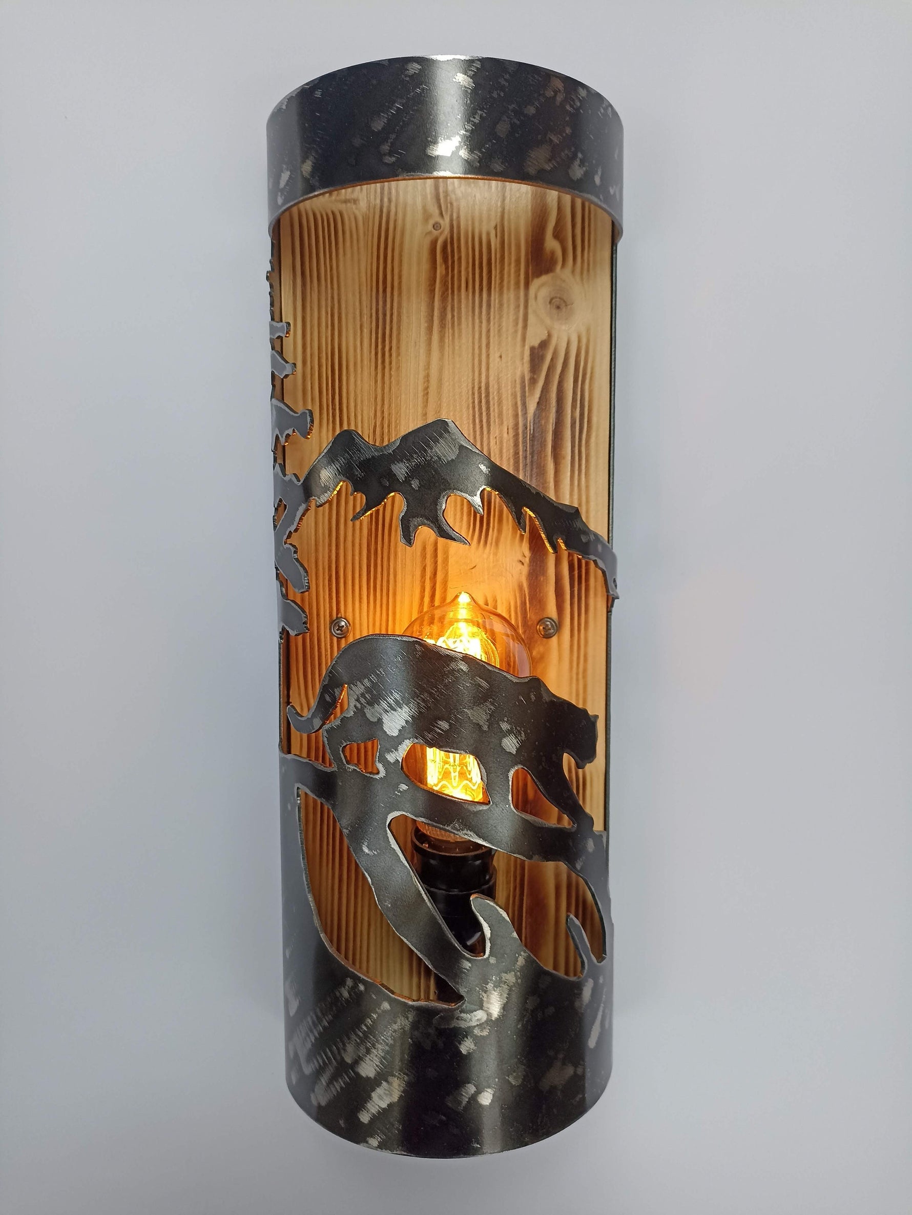 Mountain lion Cabin sconce Lighting Lighting