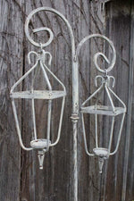 Wrought Iron 70" Double Crown Lantern - Indoor or Outdoor - Patio Metal Candelabra - Rustic Wax And Battery Fixture