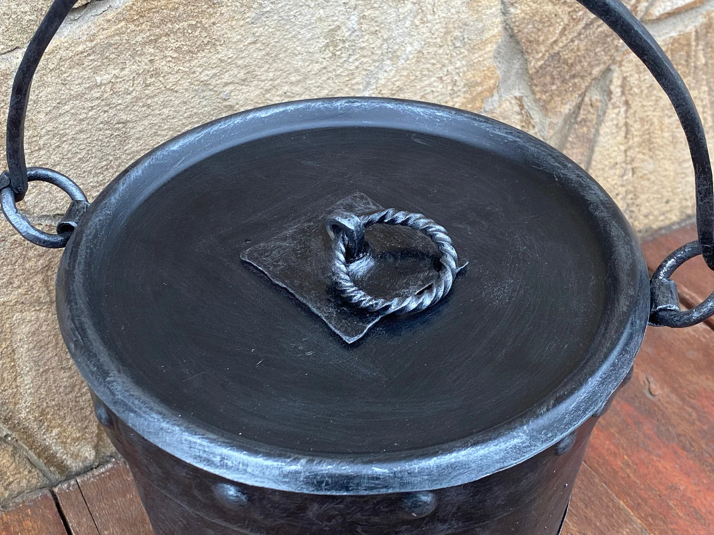 Rustic Iron Fireplace Bucket