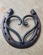 Horseshoe Hearts Metal Art Decor