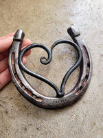 Horseshoe Hearts Metal Art Decor