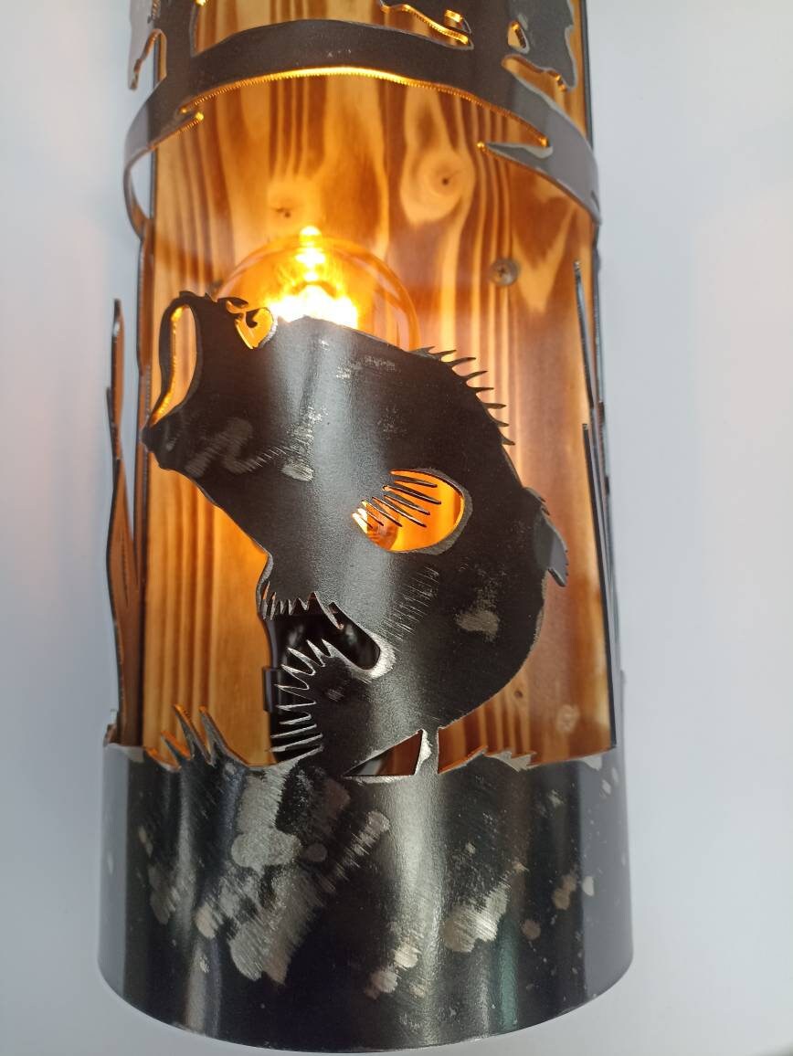 Rustic Bass Cabin Sconce Wall Light Fixtures Lighting