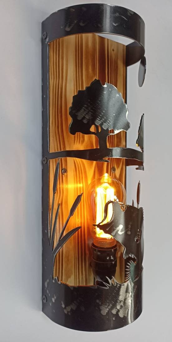 Rustic Bass Cabin Sconce Wall Light Fixtures Lighting