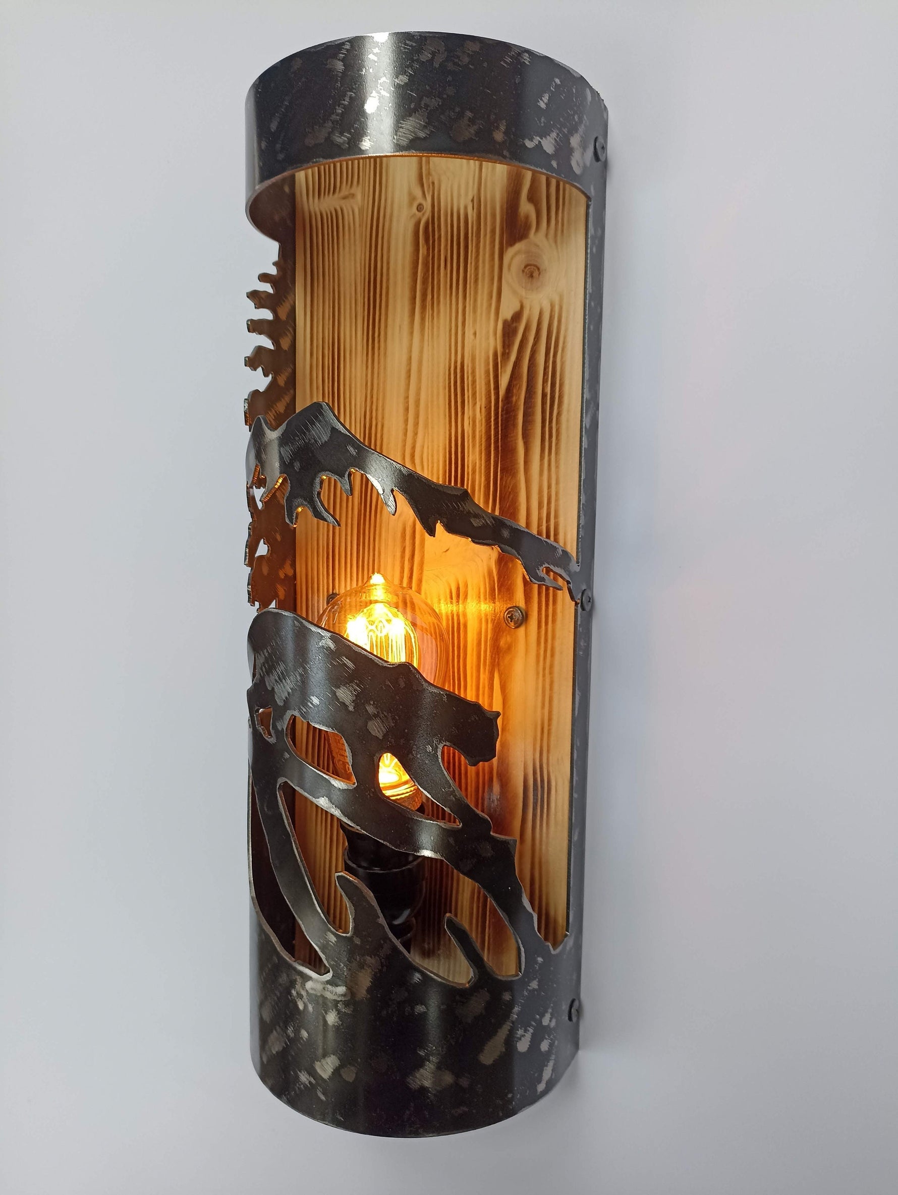 Mountain lion Cabin sconce Lighting Lighting