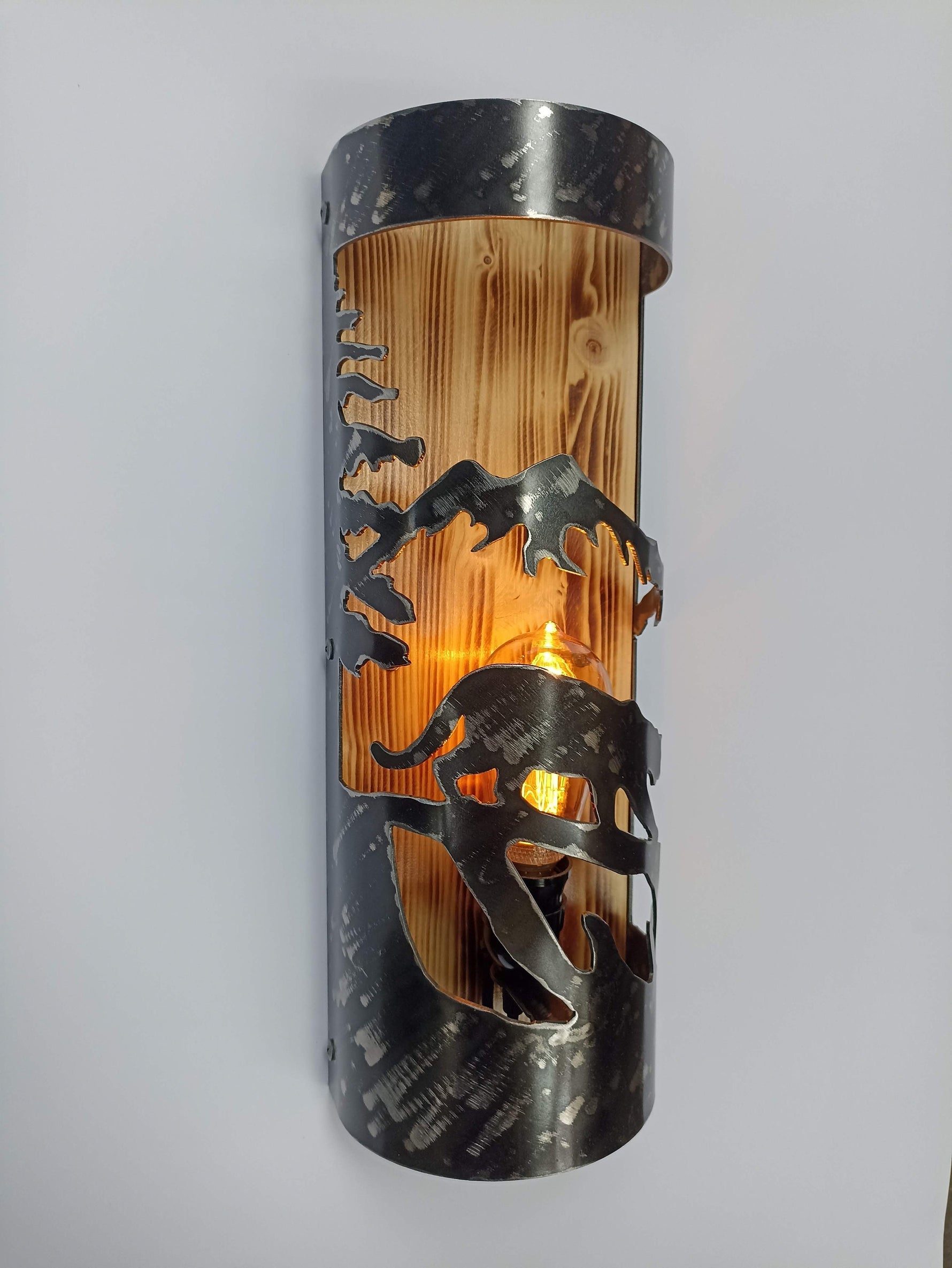 Mountain lion Cabin sconce Lighting Lighting