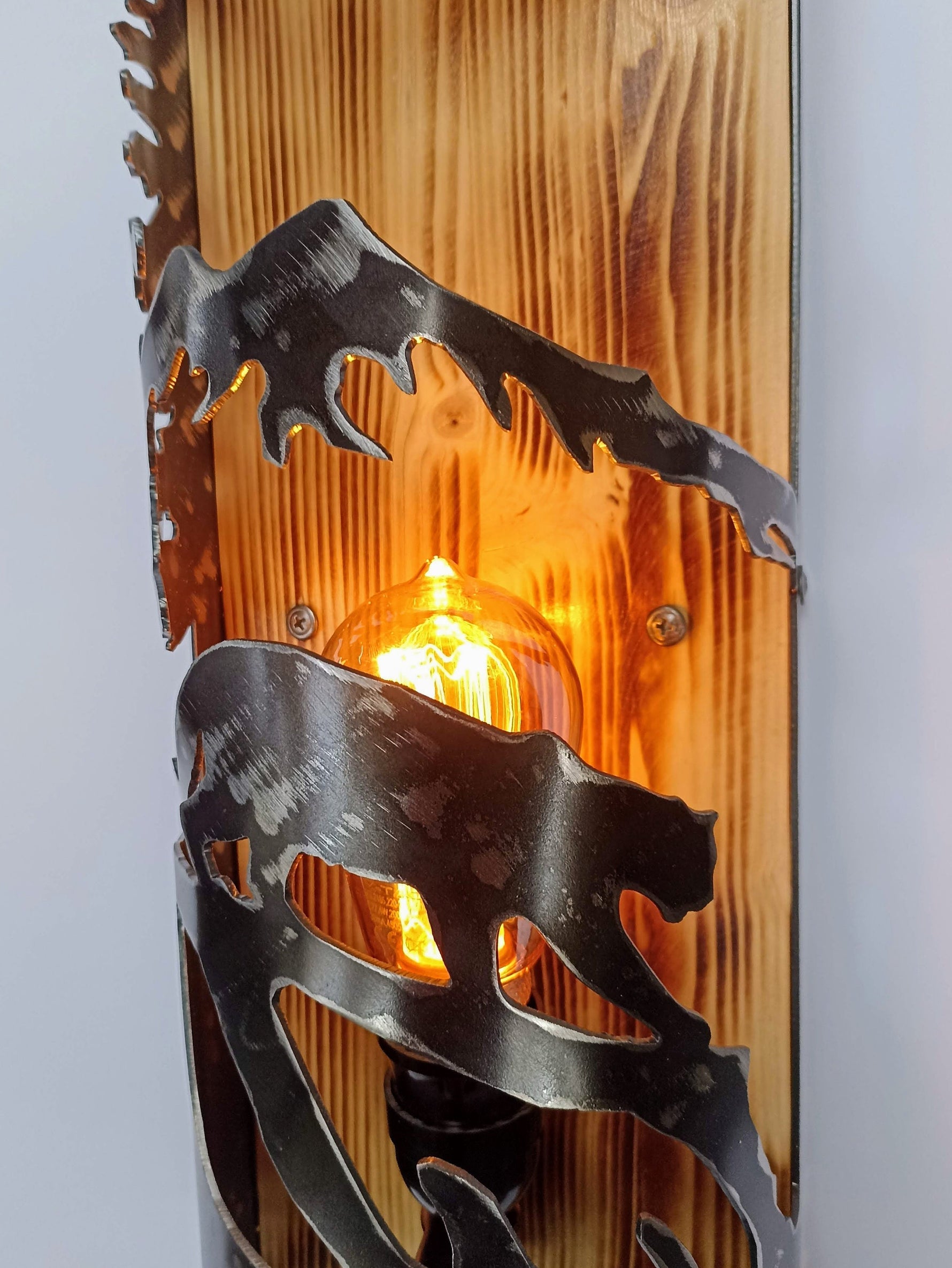Mountain lion Cabin sconce Lighting Lighting