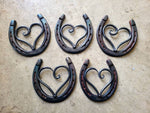 Horseshoe Hearts Metal Art Decor