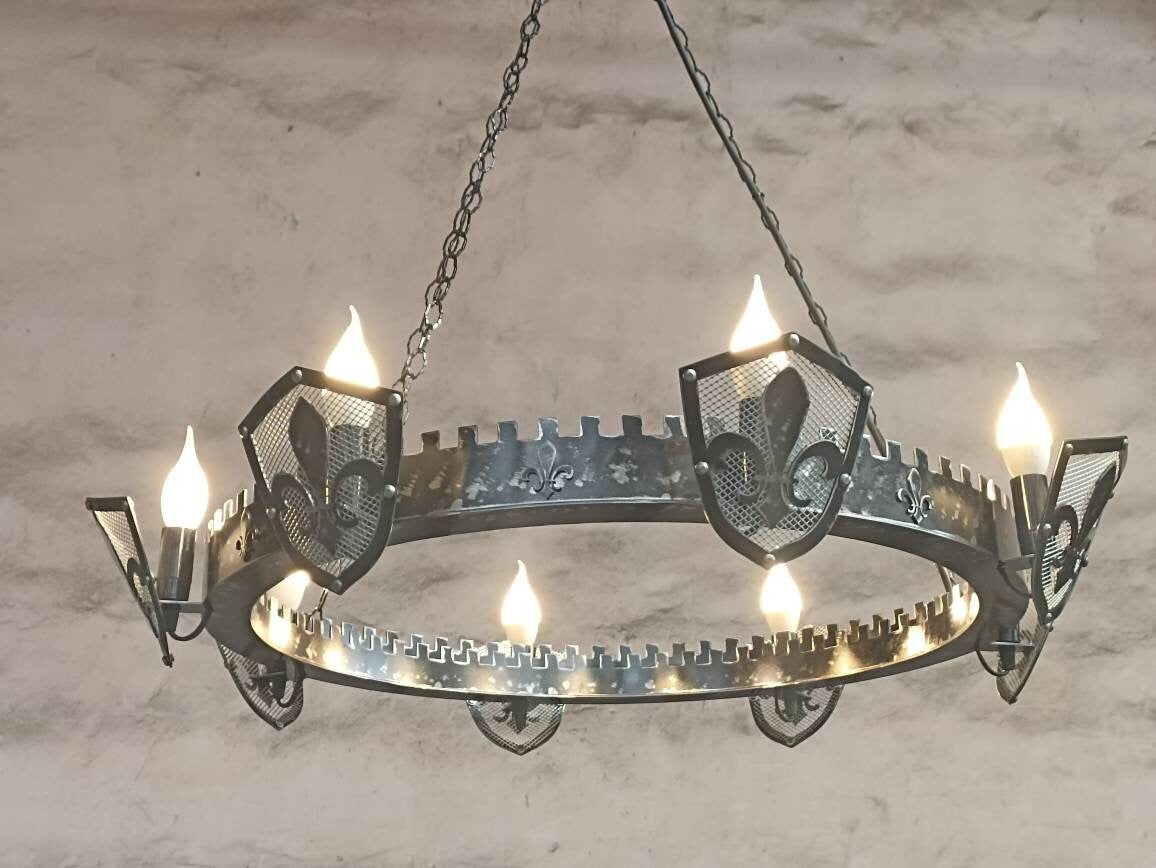 Fleur de lis Style Iron Chandelier Lighting Lighting
