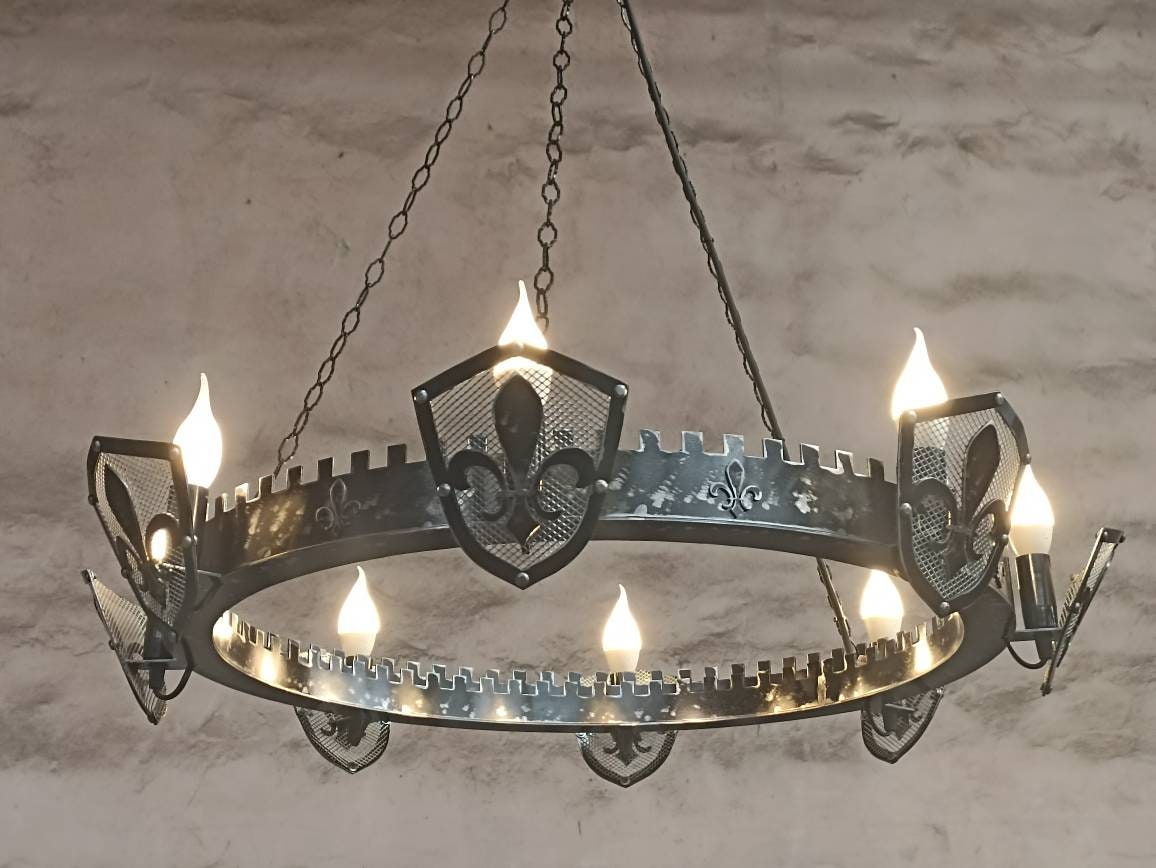 Fleur de lis Style Iron Chandelier Lighting Lighting
