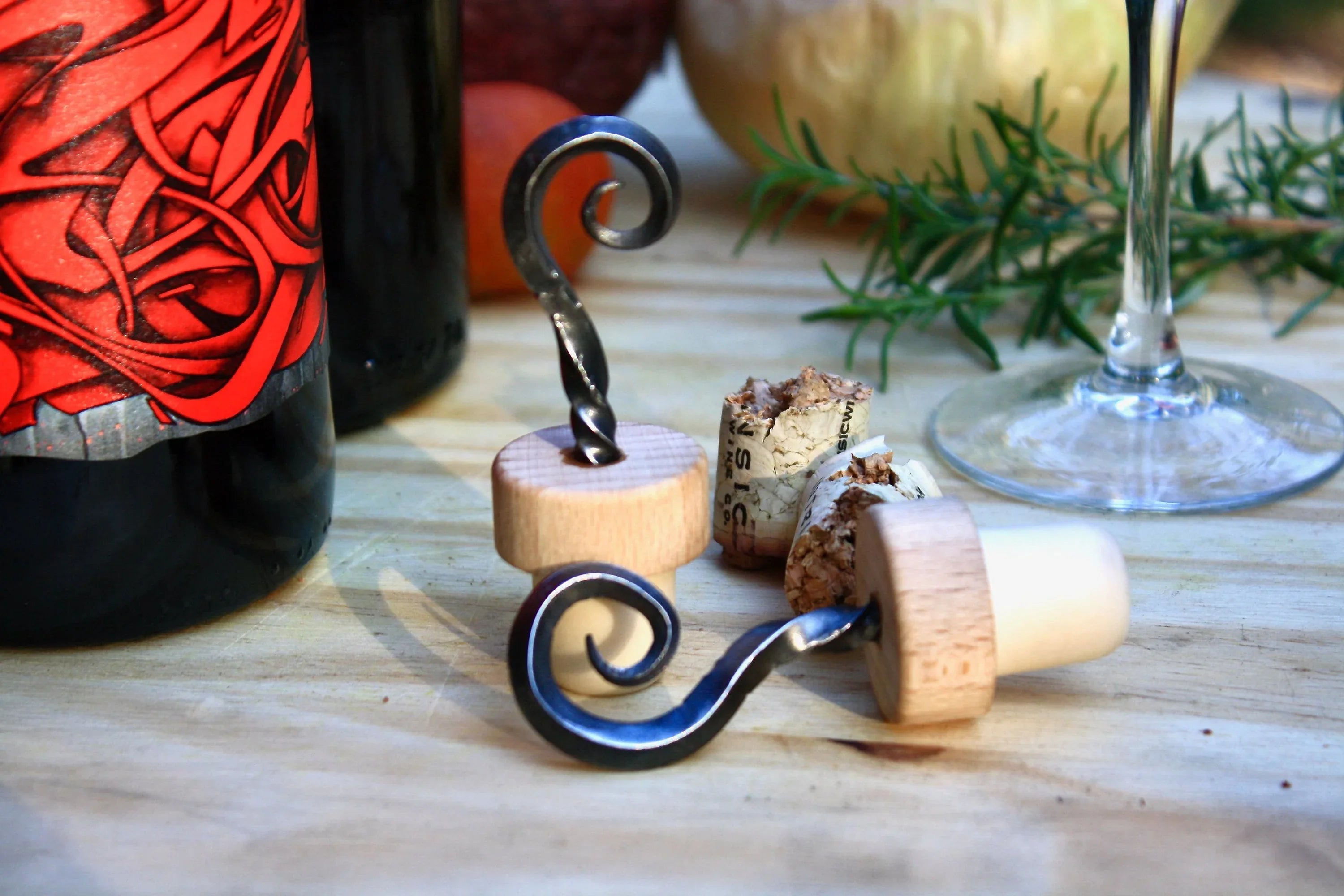 hand forged wine stopper - Old West Iron