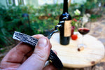hand forged wood grain steel corkscrew