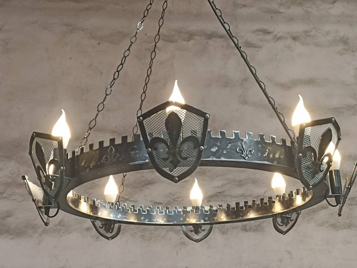 Fleur de lis Style Iron Chandelier Lighting Lighting