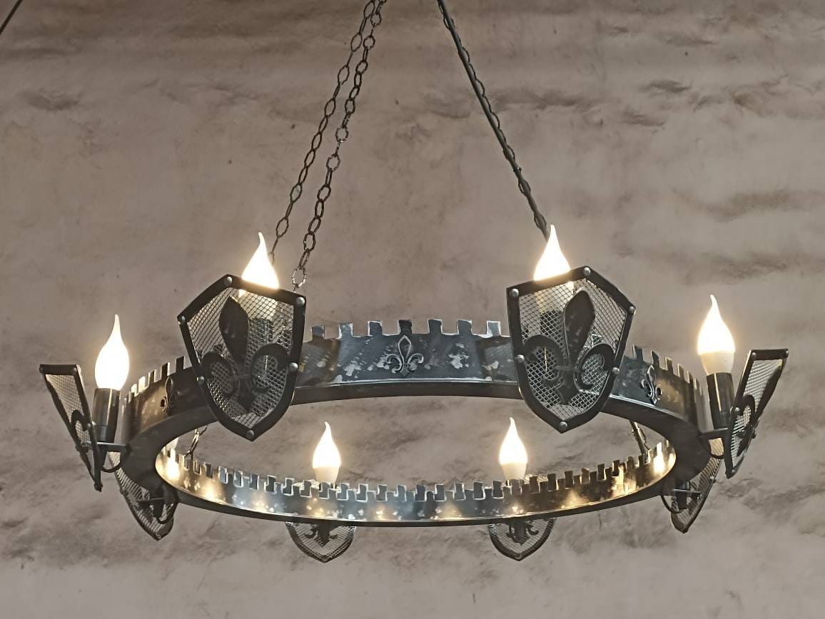 Fleur de lis Style Iron Chandelier Lighting Lighting