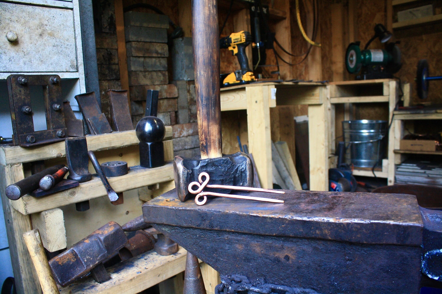 Hand Forged Clover Copper hair fork Hair Forks & Sticks Gift