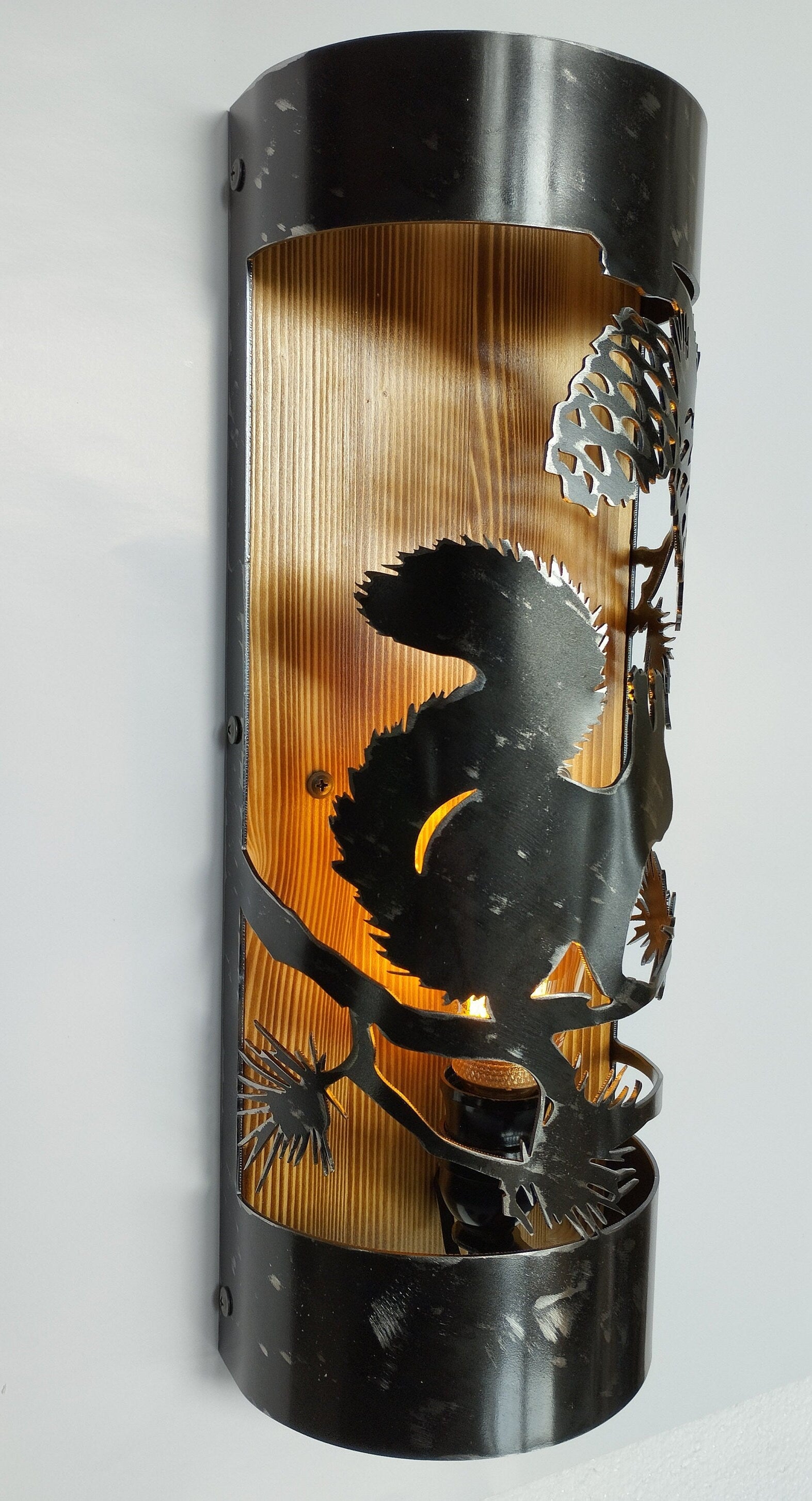 Rustic Squirrel Cabin Sconce Wall Light Fixtures Lighting