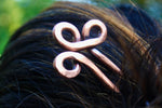 Hand Forged Clover Copper hair fork Hair Forks & Sticks Gift