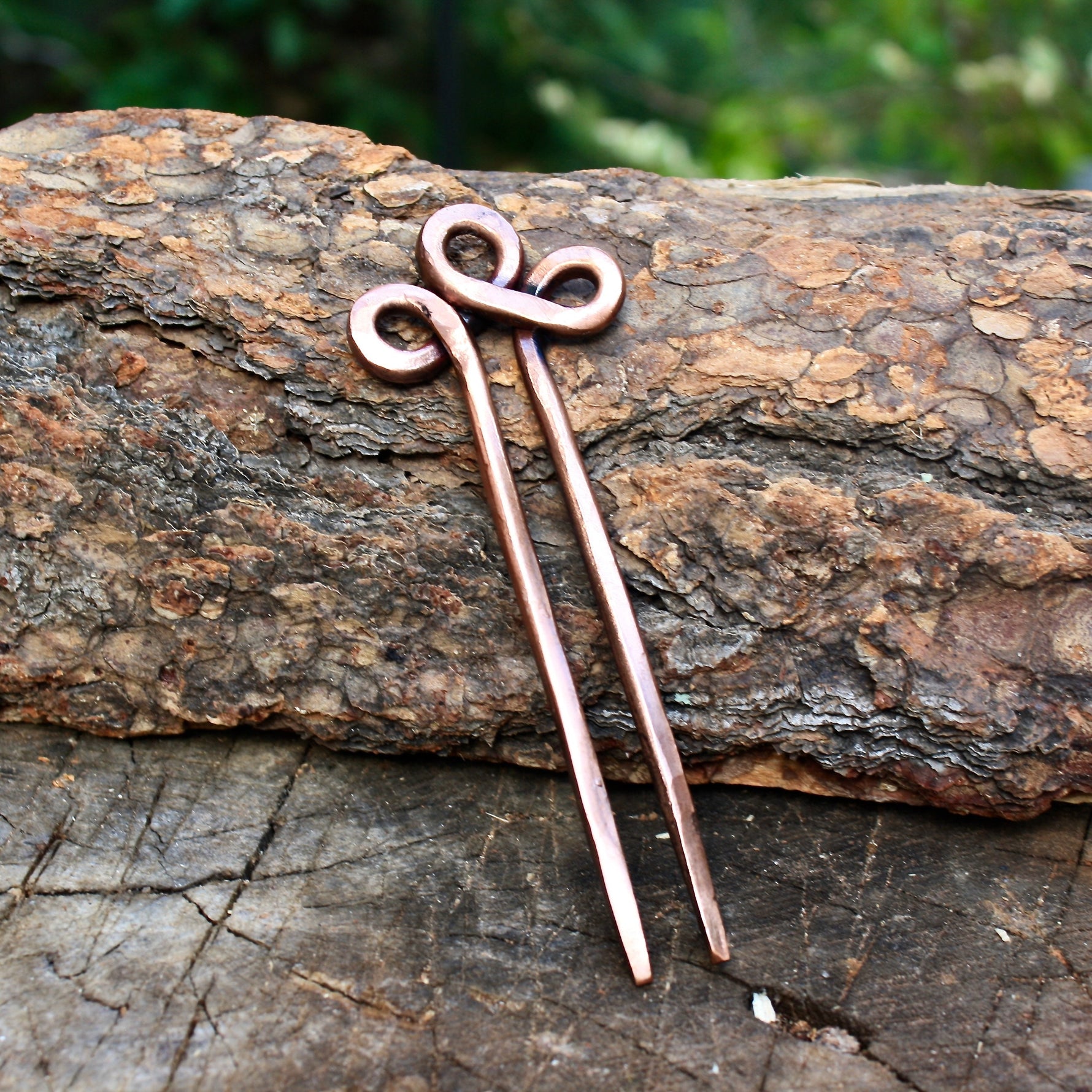 Hand Forged Clover Copper hair fork Hair Forks & Sticks Gift