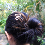 Hand Forged Clover Copper hair fork Hair Forks & Sticks Gift