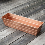 22" Copper Plated Flower Window Box Planter, Rectangular