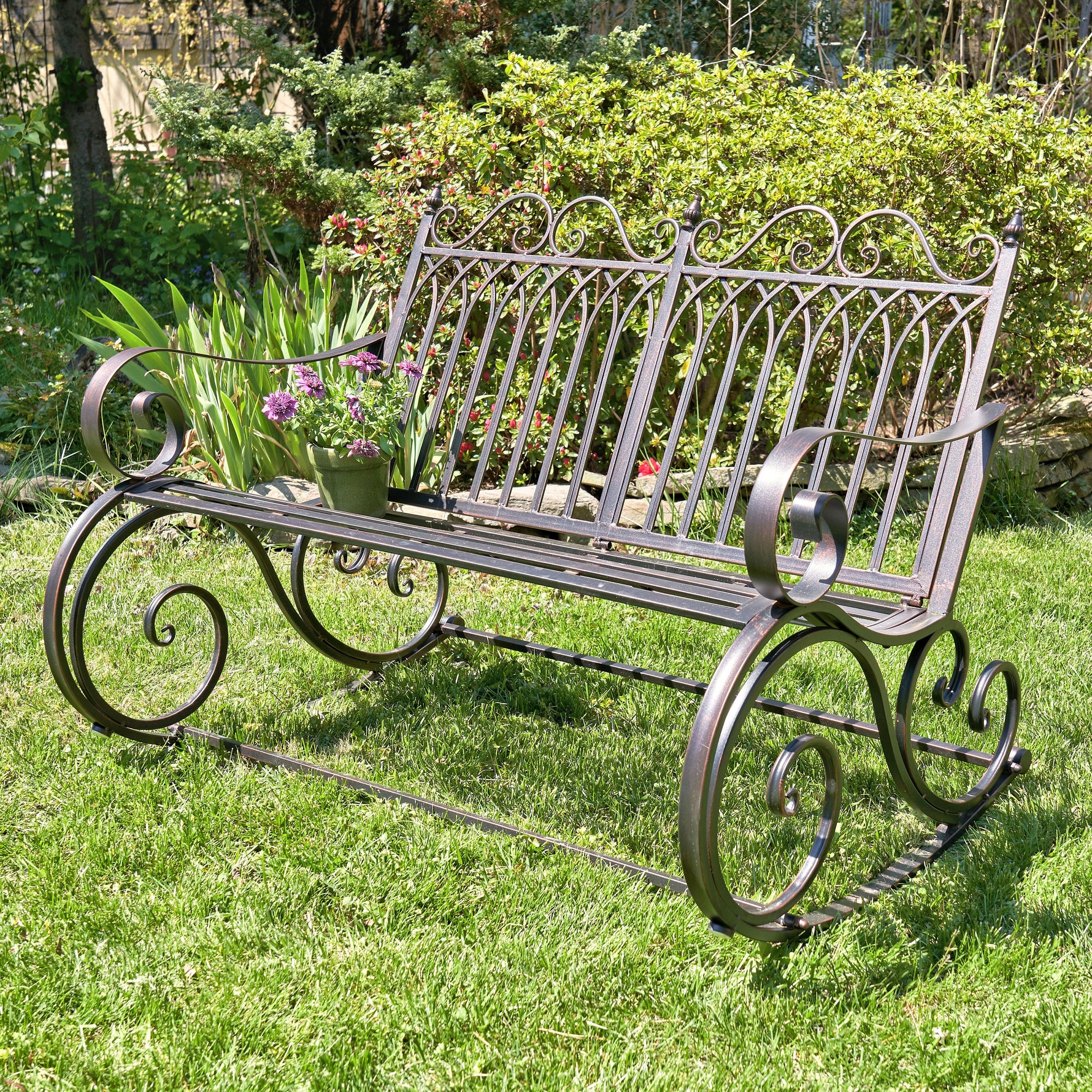 Iron Garden Rocking Bench Benches Furniture