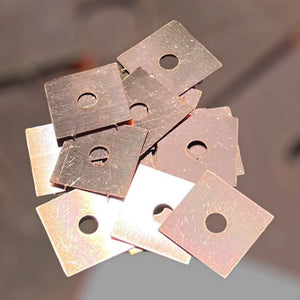 Copper Squares - 1"x1" with Center Hole - Old West Iron
