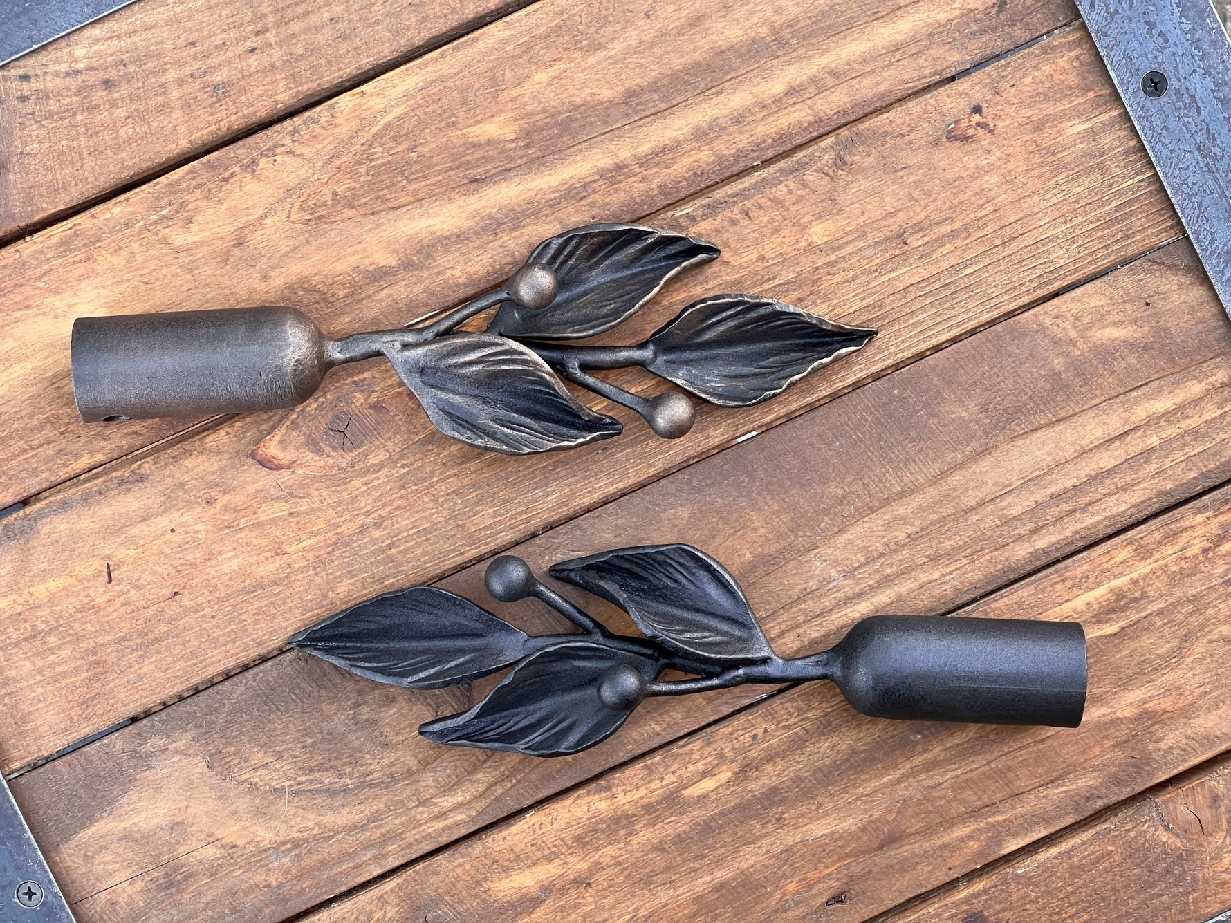 Set of 2 - Wrought Iron Curtain Rod Finials Curtain & Drape Rods Curtain Accessory