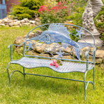 "North Atlantic" Blue Swordfish Garden Iron Bench Benches Furniture