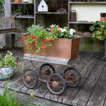23" Copper Plated Flower Windowbox Planter, Plain
