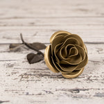 Hand Forged Gold Rose Decor Gift