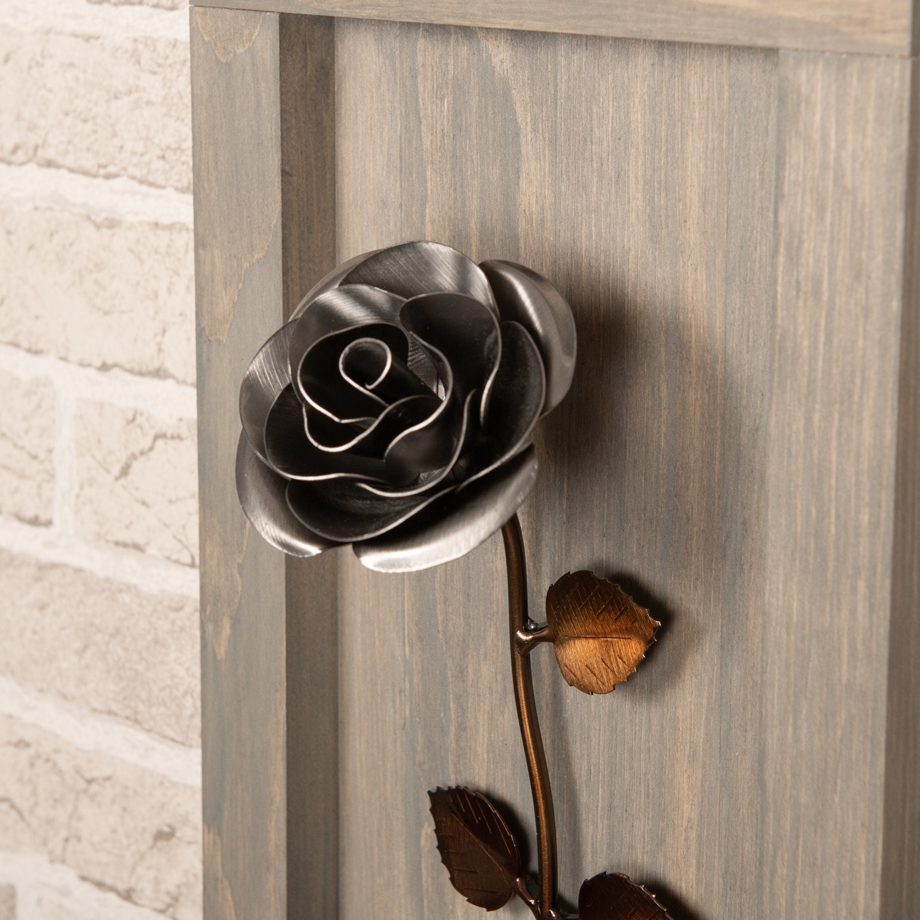 Framed Steel Rose Decor Gift