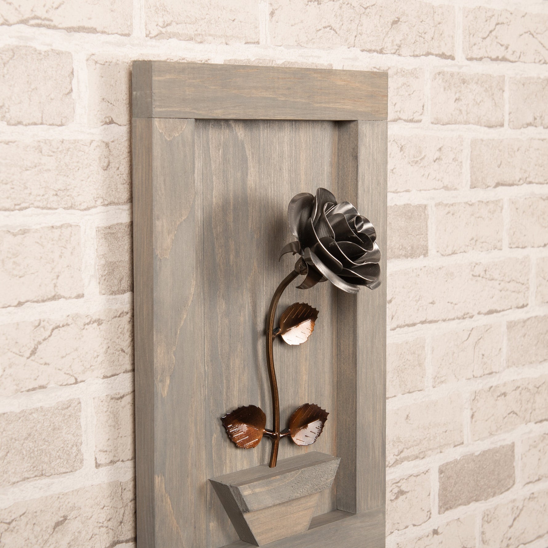 Framed Steel Rose Decor Gift