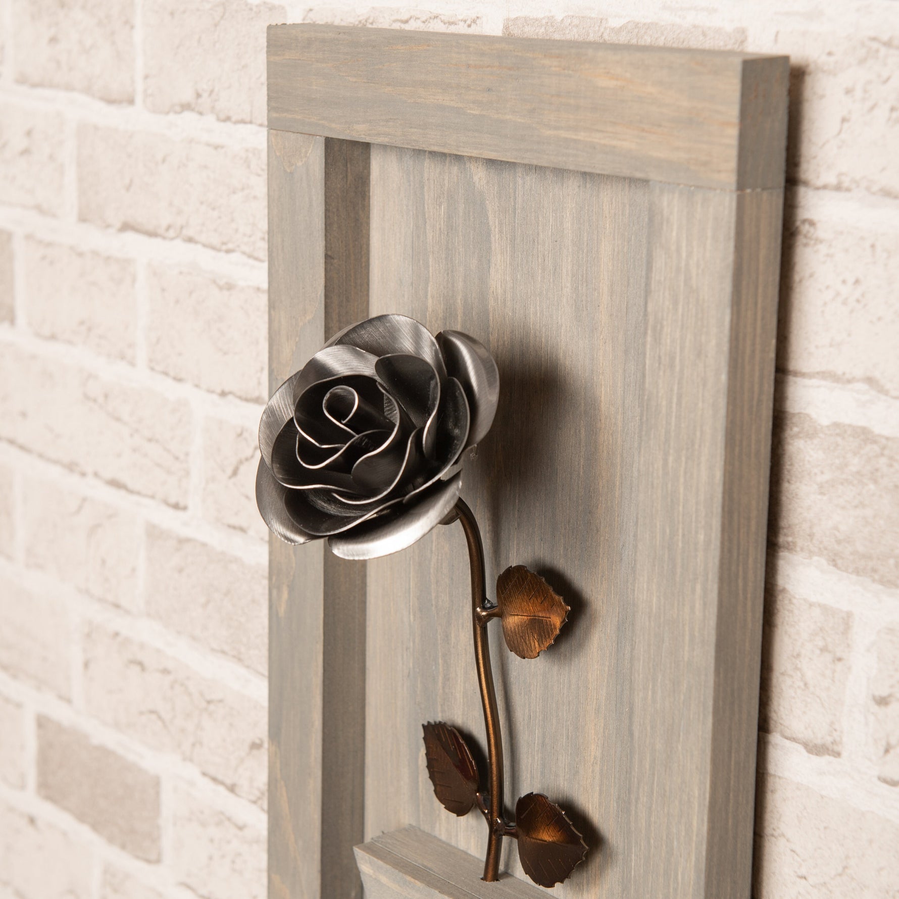 Framed Steel Rose Decor Gift
