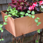 35"L Solid Copper Window Flower Box Planter- Large