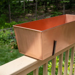 35"L Solid Copper Window Flower Box Planter- Large