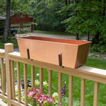 35"L Solid Copper Window Flower Box Planter- Large