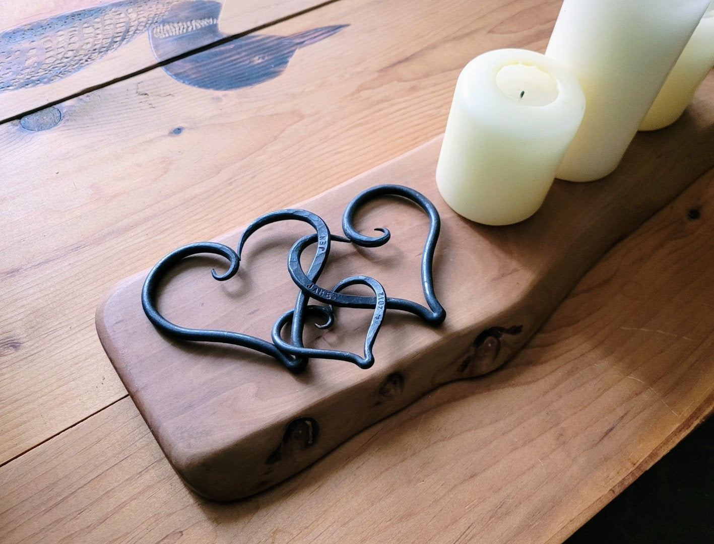 Set of 3 Linked Hearts Sculptures & Statues