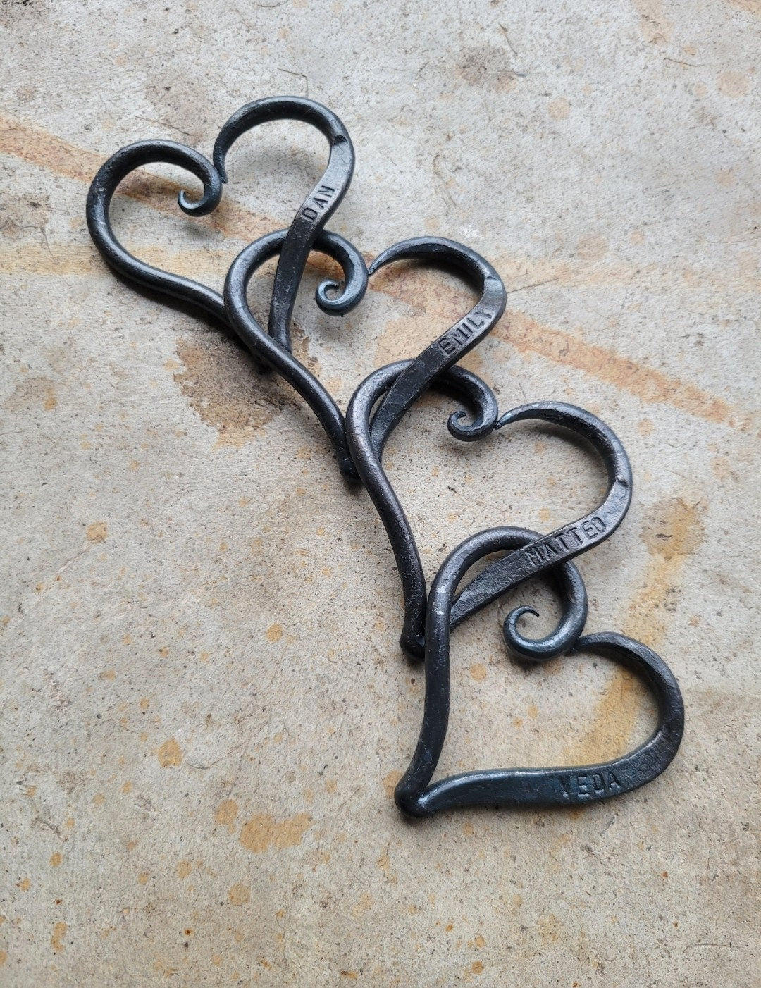 Small Personalized Iron Hearts Decorative Plaques Gift