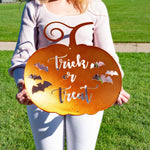 Trick or Treat Pumpkin Sign Seasonal & Holiday Decorations Halloween
